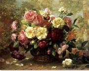unknow artist Floral, beautiful classical still life of flowers.085 France oil painting reproduction